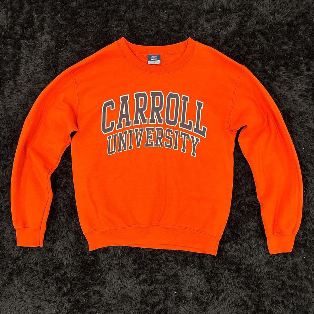 Bright orange carroll university crewneck